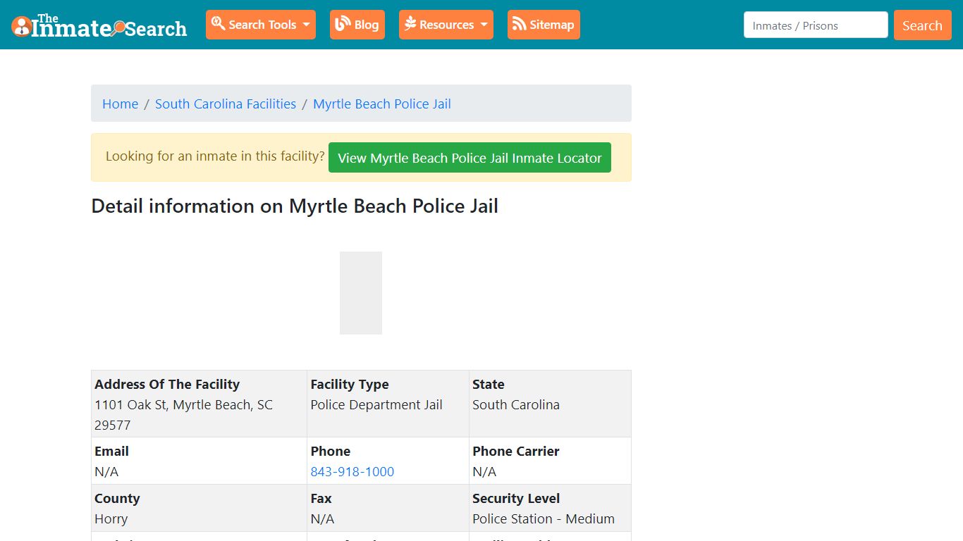 Information on Myrtle Beach Police Jail